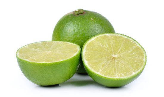 Limes on white background